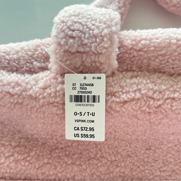 NWT Victoria’s Secret Pink Cozy Plush Tote Bag - Picture 8 of 11